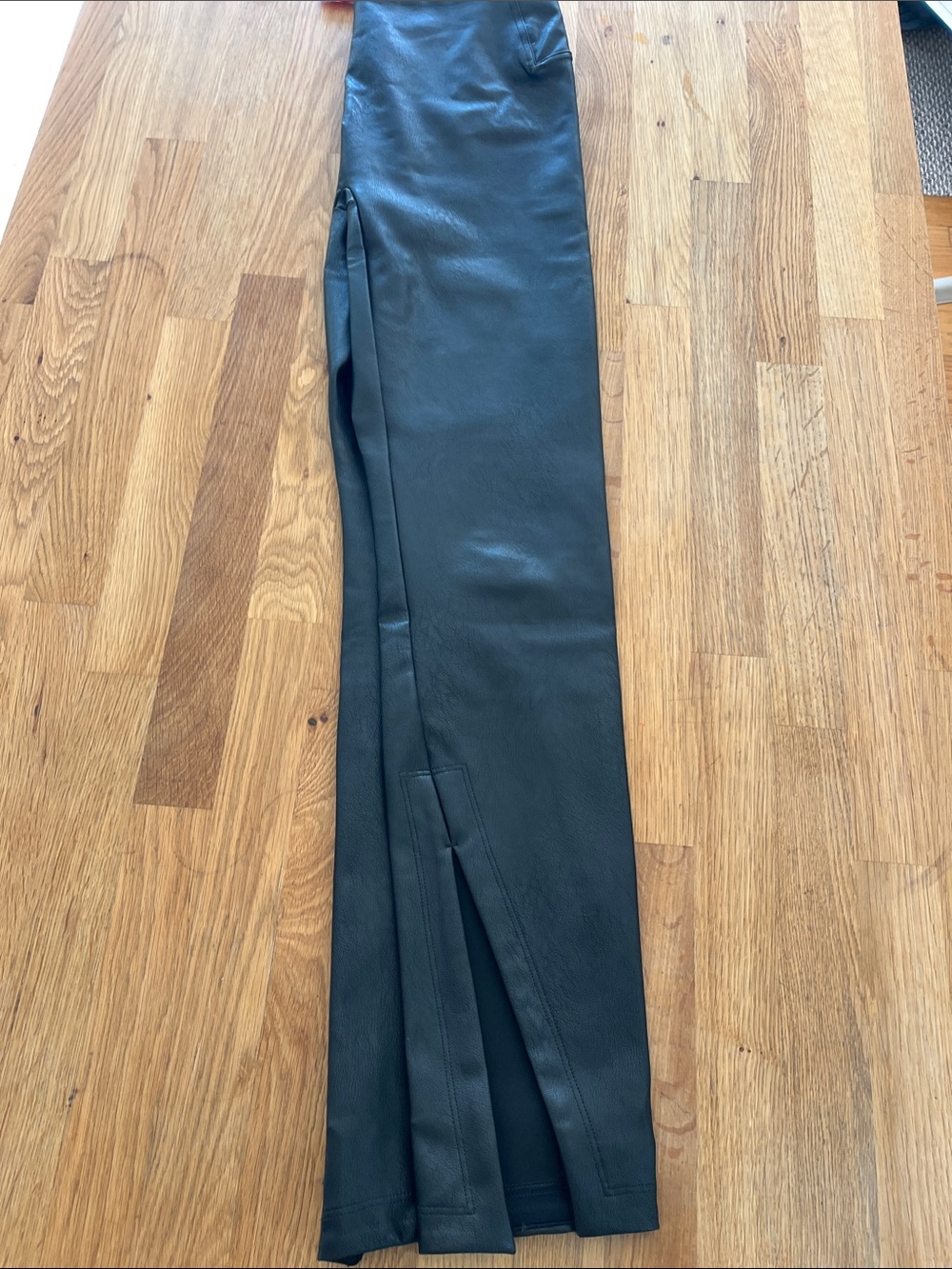 SPANX Black Faux Leather Straight-Leg Pants - Picture 4 of 4